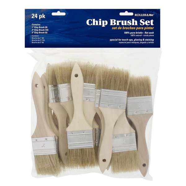 Rollerlite 2 in. Flat Chip Brush Set 975-24PK